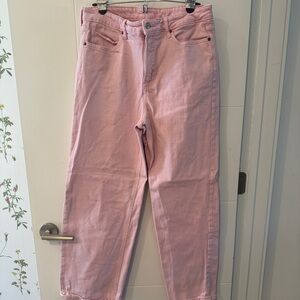 Old Navy Pink Flare Wide Leg Denim